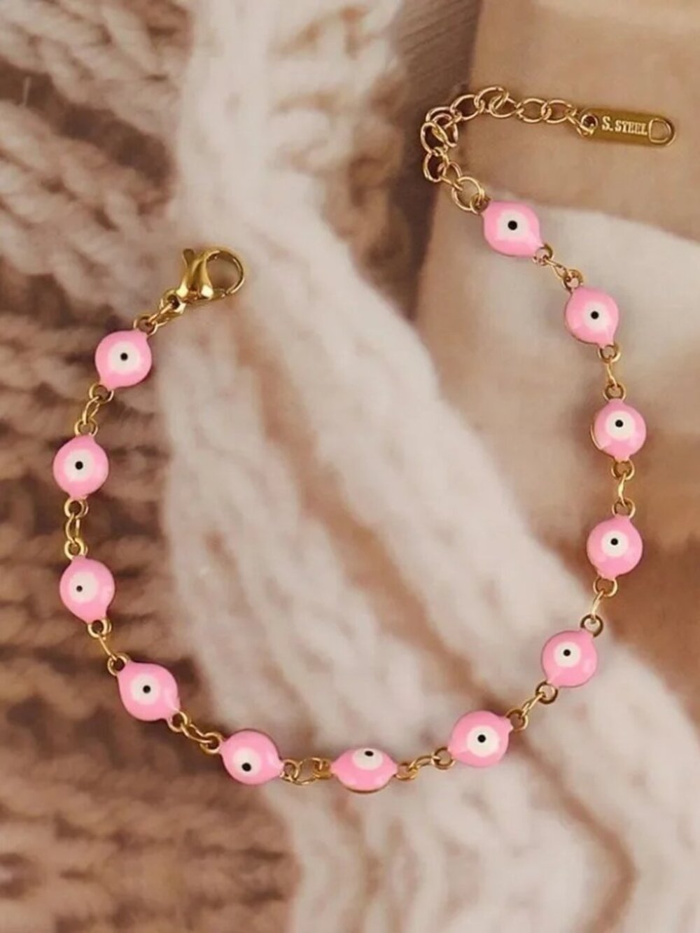 Pink Evil Eye Bracelet Q47